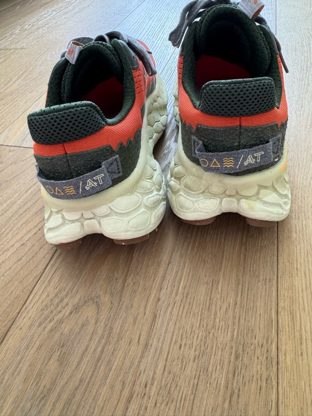 New Balance Orange and Green Men's Athletic Sneakers - Picture 4 of 5